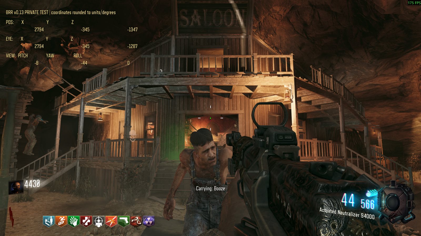 Arthur outside the saloon carrying booze